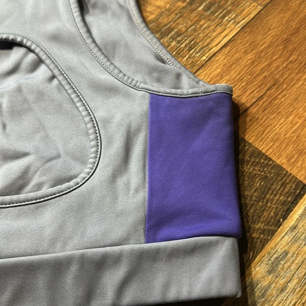 Gymshark Asymmetric Sports Bra Smokey Gray Black Light Support Size S No Pads